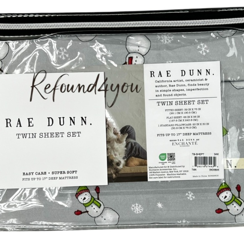 Rae Dunn - ‘Snowman’ Twin Sheet Set. NWT. Firm! Last one!